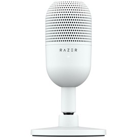 Razer Seiren V3 Mini USB Microphone: Condenser Mic - Supercardioid Pickup Pattern - Tap-to-Mute Sensor with LED Indicator - Shock Absorber - Ultra Compact - PC, Discord, OBS Studio, XSplit - White