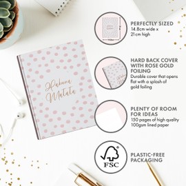Perfect Planner Company - A5 Hardcover Notebook - Hakuna Matata - Luxury Lined Notebooks for Woman - Motivational Hardback Journal - 100gsm FSC Paper - White, 150 pages