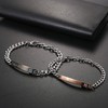OIDEA Couple Bracelet Stainless Steel Curb Chain Bracelet with Engraving,