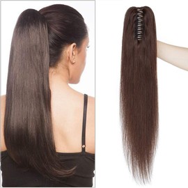 Sego Ponytail Extension Clip, 100% Real Remy Hair, 18 inches, 45 cm