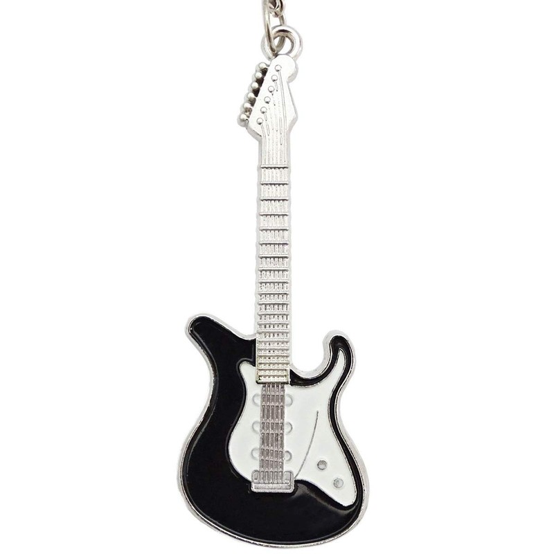 keepdrum Electric Guitar Keyring Metal Black