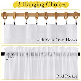 NICETOWN White Sheer Linen Curtains 84" Long 2 Panels, Rod Pocket Top Privacy with Light Filtering Semi Sheer Window Treatments Vertical Drapes for Sliding Glass Door/Bedroom, W66 x L84