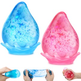 Aooess Fidget Toys Stress Cube for All Ages: 2 Pack Cube Squishies Anxiety Stress Relief, Ice Squishy Drop Malt Sugar Balls, Soft Sensory Calming Toys for Kids, Teens and Adults Party Favors, 2pcs