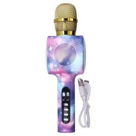 Bluetooth Microphone Karaoke Portable Wireless Microphone with Colorful Light for Kids Adults Home PartyPurple