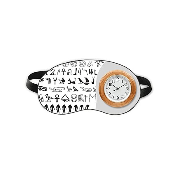 Egypt Hieroglyphs Fresco Illustration Pattern Sleep Eye Head Clock Travel