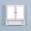 espidoo White Wall Mounted Bathroom Cabinet: Modern 2 Mirror Doors