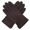Harssidanzar GM040EU Men's Leather Gloves Fleece Lining Touchscreen, brown