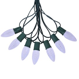 MAINDECO C9 Christmas Lights, 25Ft Waterproof Strawberry String Lights with 25 LED Bulbs, Plug-in Extendable Lights String for Indoor Outdoor Xmas Tree Patio Wedding Party Decoration, White