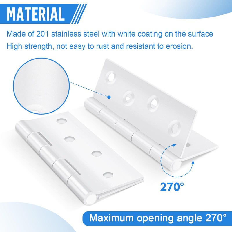Pack of 10 Hinge, Foldable, 44 mm x 31 mm,
