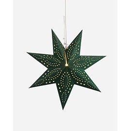 Lighting Collection Green Flocked Christmas Star Shade