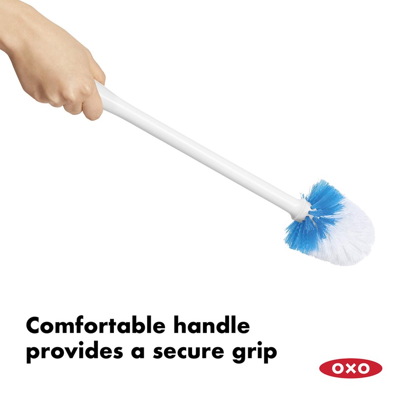 OXO Good Grips Compact Toilet Brush & Canister, White, 6"