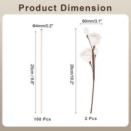 uxcell 102Pcs Reed Diffuser Sticks Set, Fiber Fragrance Flower Reed Diffuser Replacement Refill Sticks Flower Decor with Plastic Bottle for Home, Hotel, Office (Wood)