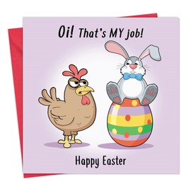 Twizler Funny Easter Card with Cross Hen - Funny Easter Card For Him - Funny Easter Card For Her – Funny Easter Card Husband – Funny Easter Card Wife – Funny Easter Card Son