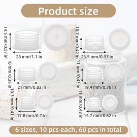 60pcs Salt and Pepper Shaker Stoppers Plugs Plastic Stopper Replacement Plug for Salt and Pepper Shakers Reusable Round End Caps Plastic Bottle Caps Bulk for Bottles with Diameters 11/13/15/17/19/24mm