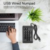 USB Wired Numeric Keypad 19 Keys Number Pad Waterproof RGB