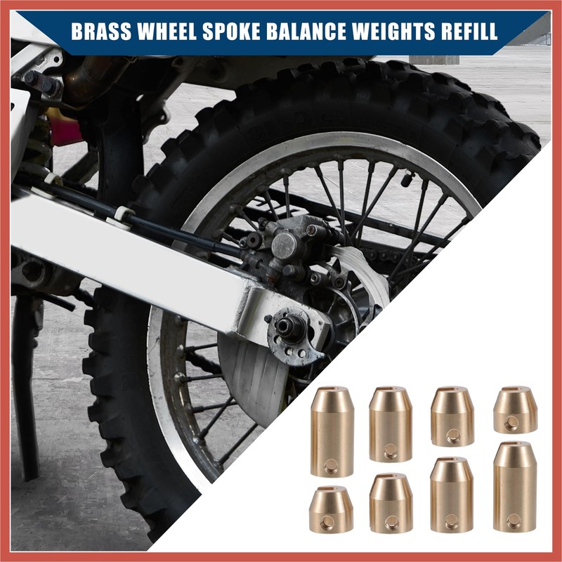 ACROPIX Rear/Brass Wheel Spoke Balance Weights Refill/with Wrench/Durable/Metal / 8pcs/Set/Gold