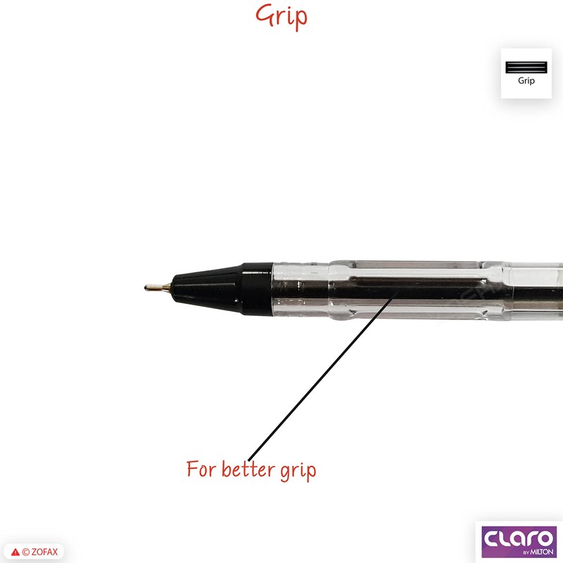 CLARO Lucky Ballpoint Pens, BLACK, 0.7mm Fine Point, Pack of