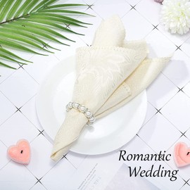 Napkin Rings, Pack of 10 Pearl Napkin Ring Napkin Holder Napkin Buckles Table Decoration for Wedding Party Dinner Anniversary Table Decoration