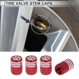 RATCHROLL 4 Pcs Tire Valve Stem Caps Stylish 8x16mm Tyre Valve Dust Covers Red Aluminum Alloy