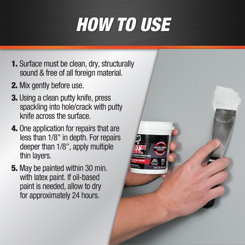 Dap 12141 Fast'N Final Spackling Interior and Exterior White 16