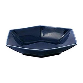 Hakusan Toki Multi-Purpose Pot, Glossy Navy, Approx. 8.5 x 7.3 x 1.8 inches (21.5 x 18.5 x 4.5 cm), Kikkou Kikkou Hasami Ware, Made in Japan