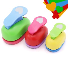 3 Pcs Heart Punch 1-Inch 1-1/2-Inch 5/8-Inch Paper Punchers Scrapbook Crafts Paper Punch