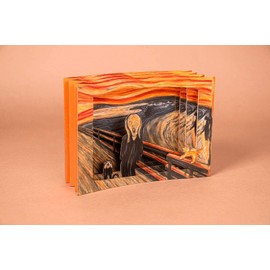 The Scream feat. Cats- 3D Diorama Card- for All Occasions- Art, Pop-up, Greeting Card, Birthday, Family, Congrats, Thinking of You - Fold Flat, Envelope Included