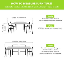 Garden Furniture Cover – Tarpaulin Garden Furniture Cover Garden Furniture Winterproof Outdoor Weatherproof Rectangular Waterproof Windproof UV-Resistant 210D Oxford Fabric Protective Cover 213 x 132