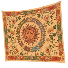 Ciieeo Bohemian Sun Moon Tapestry Artistic Wall Hanging for Home Decoration Premium Quality Floral Design for Indoor Decor and Background Enhancements