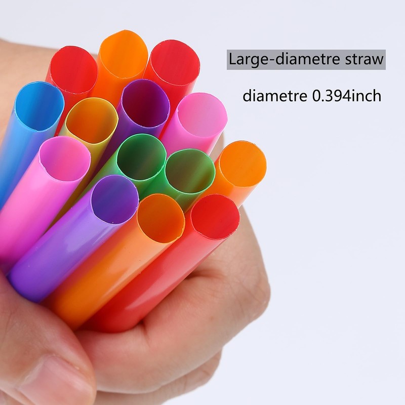 YAOSHENG 200 Pack Smoothie Straws, 10.24 Inches Straws Disposable, Drinking