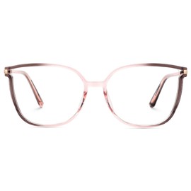 Zeelool TR90 Cat Eye Glasses Frame with Non-prescription Clear Lens for Women Rodz ZJGT548130-24 Pink-Tortoise