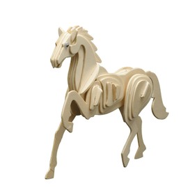 Pebaro 852/5 Holzbausatz Pferd, 3D Puzzle Tier, Modellbausatz, Basteln mit Holz, Holzpuzzle, vorgestanzte Holzplatte, ausbrechen, zusammenstecken, fertig, inkl. Schmirgelpapier, Geschenkidee