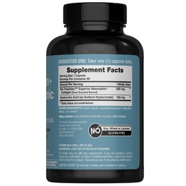 NeoCell Collagen Peptides Capsules | 90 Count | Plus Hyaluronic Acid | Skin Hydration | Superior Absorption | Advanced Grass Fed Formula Supplement | for Women and Men