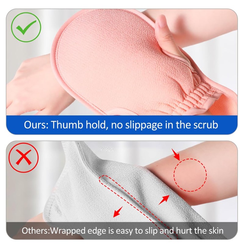 Pack of 2 Body Exfoliating Gloves for Bath, Hamam Glove