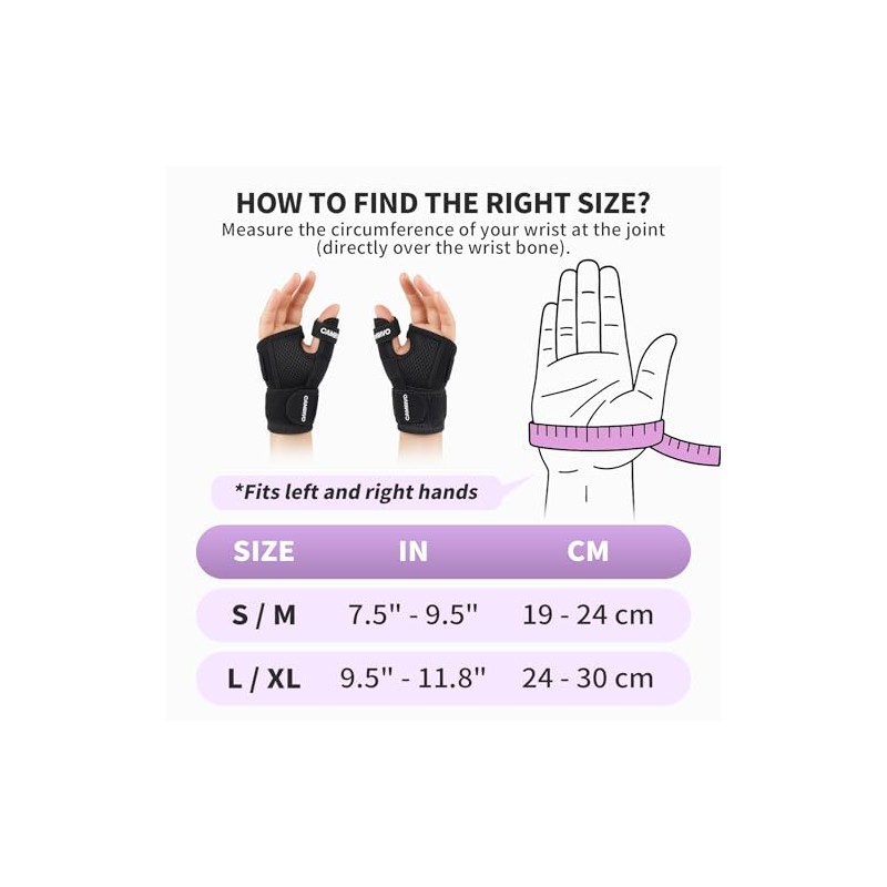 CAMBIVO Wrist Supports with Thumb Splint, Wrist Splint with Adjustable