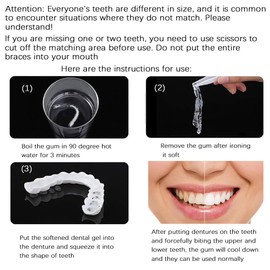 1 Pairs Veneers Teeth Covers Clip in Veneers Teeth Fake Braces Suitable for Temporary Use, Travel, Selfies, Gatherings, Giving You a Confident Smile