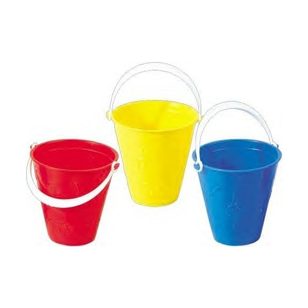 - Children's Plastic 13cm/5ins Round Bucket - Assorted Colours by