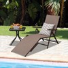 Tangkula Folding Lounge Chair Outdoor, Recliner Chaise Lounge with 5-Position