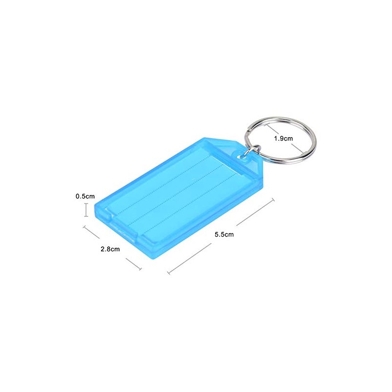 SENRISE Plastic Keychains for Luggage, Name Tag with Split Ring,