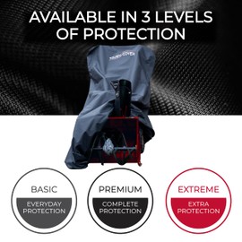 Tough Cover 600D Snow Blower Cover - Standard, Xtreme Black, Heavy Duty Waterproof Protection for Gas Snow Blowers, Oversized Dust Cover & UV Protection, Universal Fit for Plow Machine & Lawn Mower