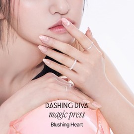 DASHING DIVA Magic Press Blushing Heart Nail Tips, 30 Tips, Magic Press Blushing Heart 30 Tips