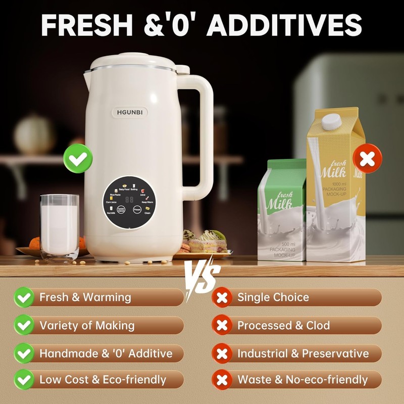 8-in-1 Automatic Nut Milk Maker Machine, 50oz Soy Milk Maker