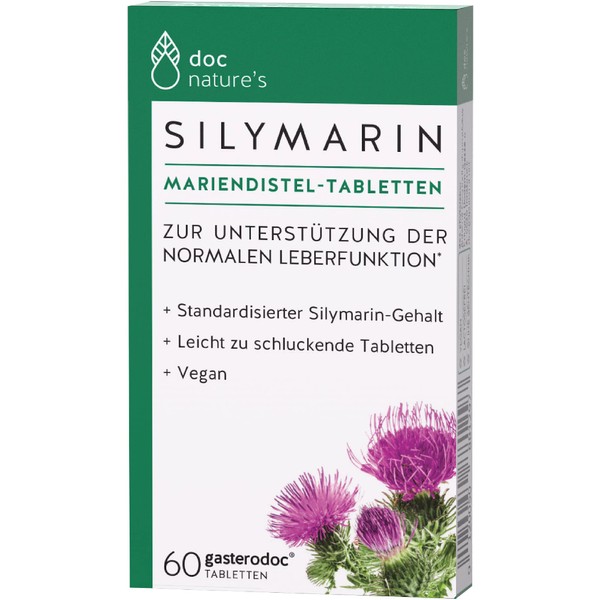 doc natures Silymarin Milk Thistle Tablets Pack of 60 - Supports Normal Liver Function - Vegan - Easy to Swallow Mini Tablets - Lactose Free - GMO Free