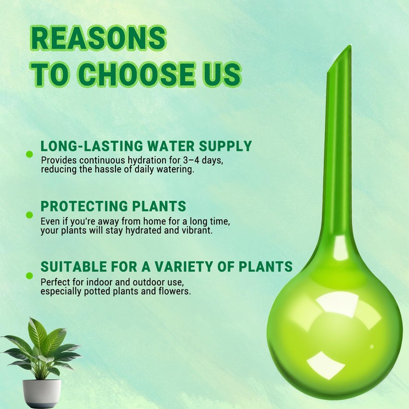 WHTCHSU 2 Pack Small Self-Plant Watering Globes – Automatic Plant