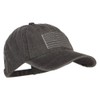 MG USA Flag Embroidered Washed Dyed Cap - Black OSFM