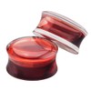 Longbeauty 2Pcs Acrylic Red Liquid Blood Double Flare Ear Plugs