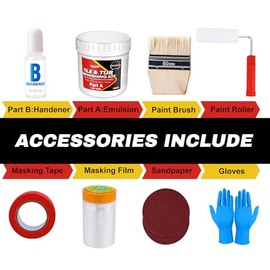 Tub and Tile Refinishing Kit, 17.6oz Tub Refinishing Kit with Complete Tools and Hardener, Tile Paint for Bathtub, Countertop, Sink, Floor, Wall, Kitchen, Gloss White, Waterproof ＆ Voc Free