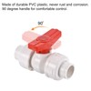 PATIKIL 20mm ID Double Union Ball Valve, 1 Pack PVC