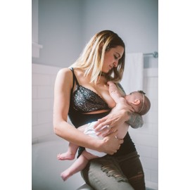 Naked Nursing Tank The The Open Busted Breastfeeding/Nursing Tank Top, Layering Cami & Maternity Undershirt - Bamboo/Cotton – Platinum Grey – M