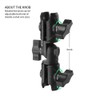 Strg Double Socket Swivel Arm with Dual 1" Ball sockets,
